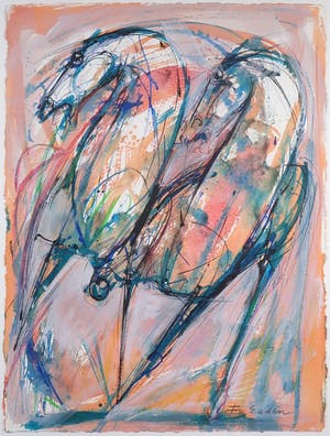 Frits van Eeden - Gemengde techniek op papier, Horses - Ingelijst (Groot) kopen? Bied vanaf 100!