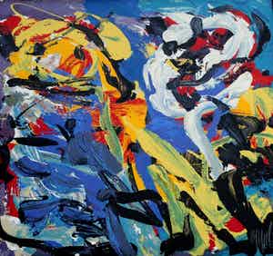 Karel Appel - Ingelijste zeefdruk - 1977 verkocht voor € 1150!