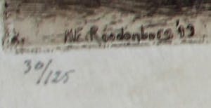 Hendrikus Roodenburg - Ets: Markt-Rhenen - 1913 kopen? Bied vanaf 45!