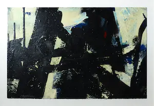 Henk Lassche - Olieverf op papier, Abstracte compositie - Ingelijst kopen? Bied vanaf 150!