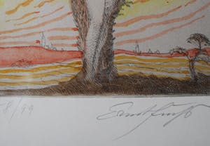 Ernst Fuchs - Daphne - Ets met aquarel - 1973(!) kopen? Bied vanaf 150!