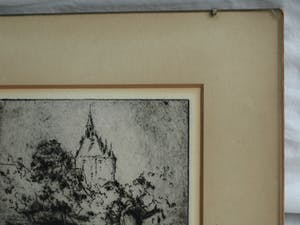 Wim Steijn - Ets , Kasteel - bij Haarlem? – gesigneerd – 1973 kopen? Bied vanaf 10!