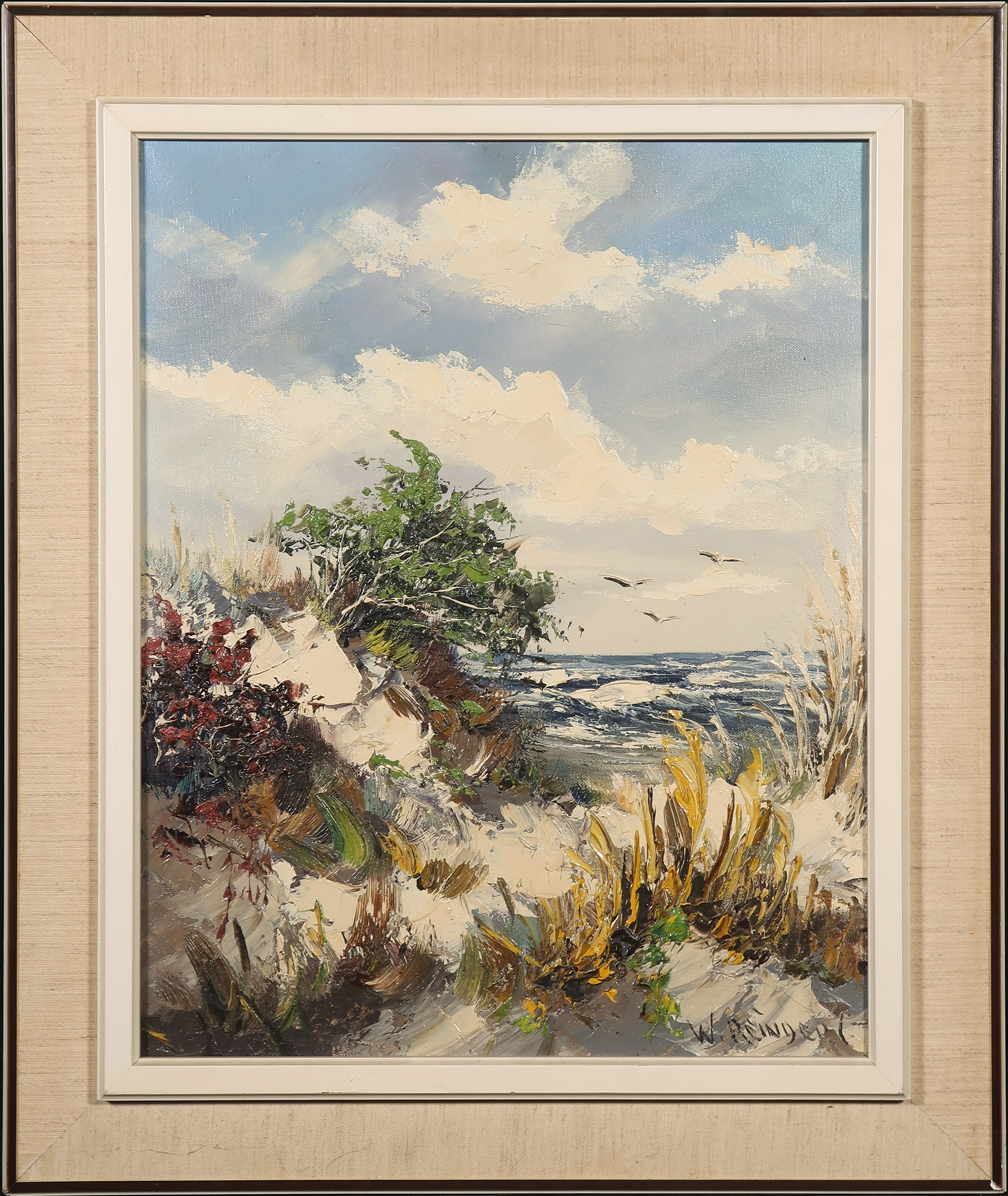 Willem Reinders - Olieverf op doek, Duinlandschap - Ingelijst verkocht voor € 150!