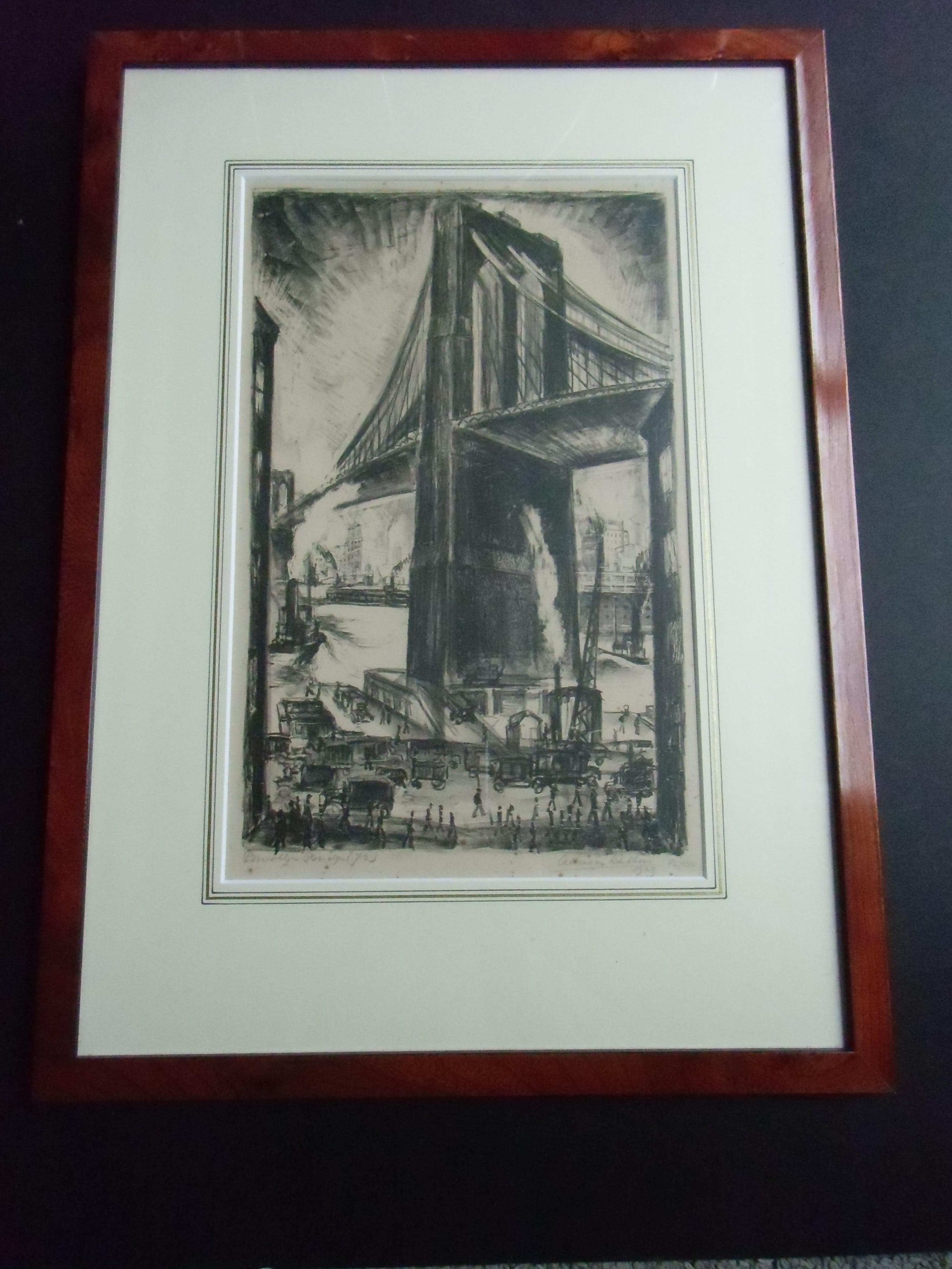Adriaan Lubbers - BROOKLYN BRIDGE /// LITHO VAN ADRIAAN LUBBERS verkocht voor € 350!