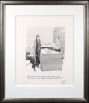 Peter van Straaten - Litho, In de file... - Ingelijst verkocht voor € 10!