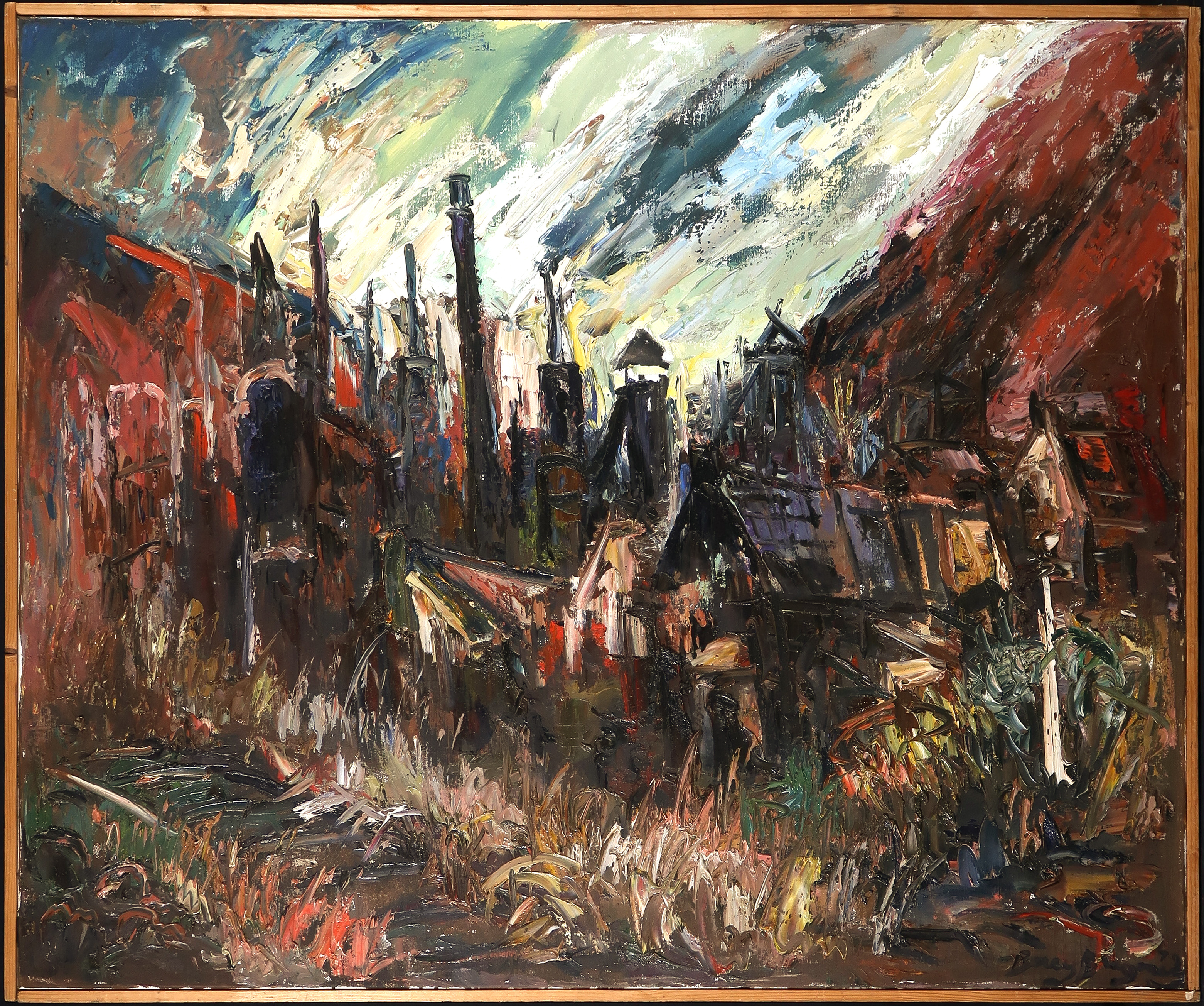 Berry Brugman - Olieverf op doek, Borinage - Ingelijst (Groot) kopen? Bied vanaf 10!