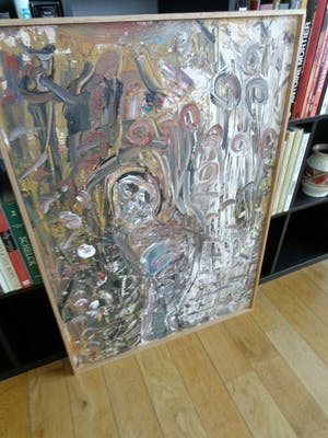 Jacques Slegers - ABSTRACTIE / OLIEVERF PANEEL / 102x72cm / KADER / SIG kopen? Bied vanaf 35!