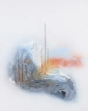 Josi Neuberger - Collage op papier, Zonder titel - Ingelijst kopen? Bied vanaf 1!