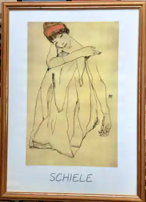 Egon Schiele - Danseres, gesigneerd in de druk, gelijst verkauft für € 35!