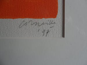 Corneille - Zeefdruk met titel, "Visage et chat jaune ". kopen? Bied vanaf 120!