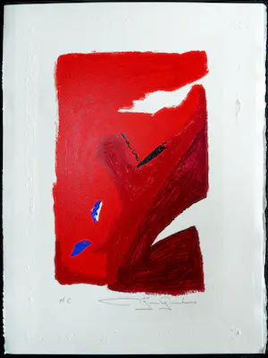Gerard Bijnens - Zeefdruk, Abstracte compositie kopen? Bied vanaf 35!
