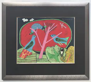 Corneille - handgesigneerde kleurenlitho | l'Arbre rouge' | 1985 kopen? Bied vanaf 350!