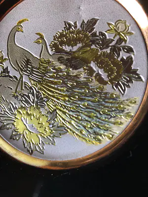 Niet of onleesbaar gesigneerd - Chokin Art Japan (1) - Chokin - Porselein, Verguld metaal - pauwen met bloemen - kopen? Bied vanaf 1!