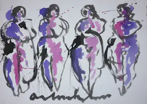 Anton Heyboer - Zeer grote inkttekening, Vier vrouwen kaufen? Bieten Sie von 350!