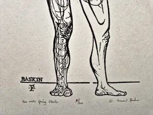 Leonard Baskin - Joods/Amerikaanse kunstenaar - houtsnede "man with spring plants" - gesigneerd kopen? Bied vanaf 39!