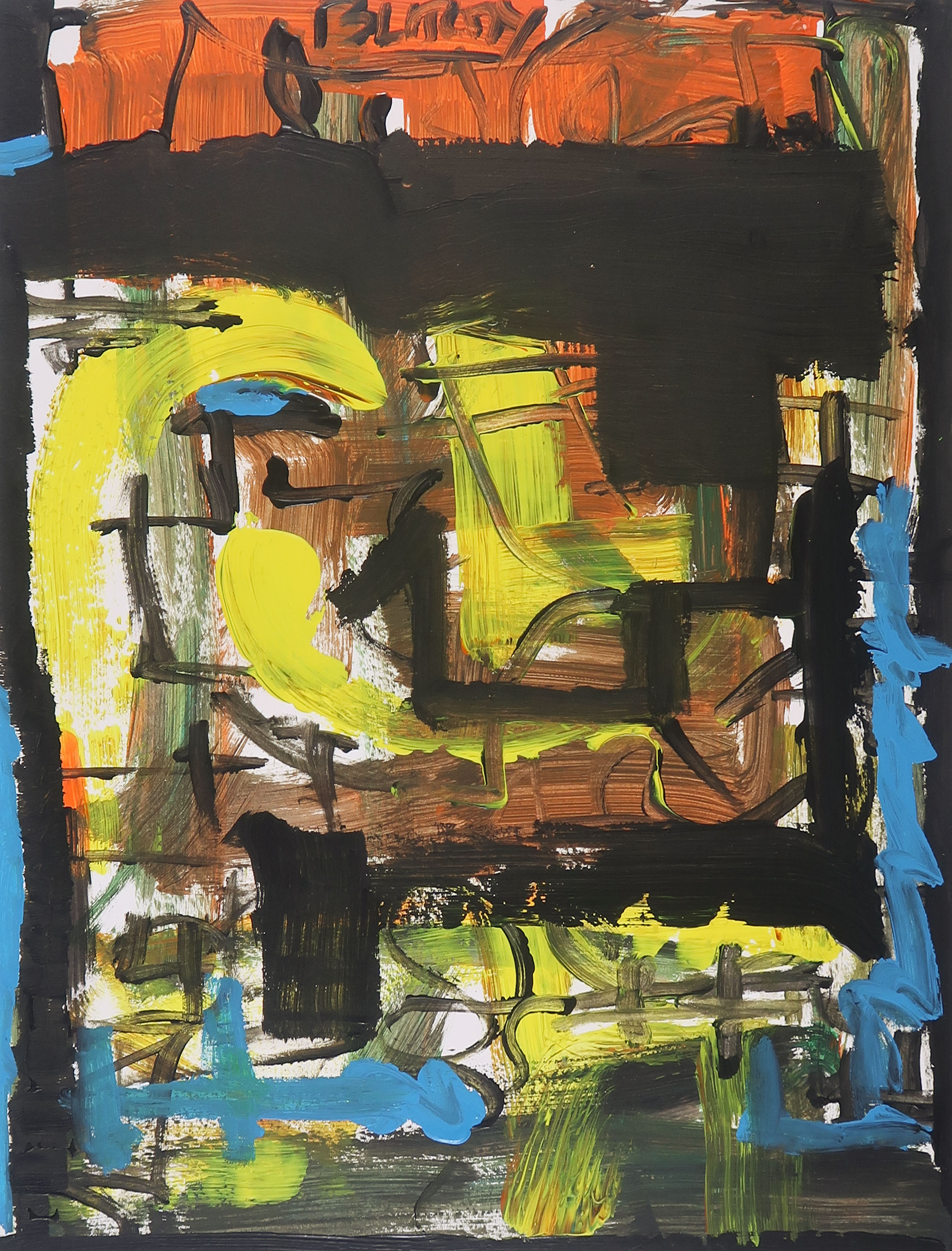 Niet of onleesbaar gesigneerd - Acryl op karton, Zonder titel kopen? Bied vanaf 1!