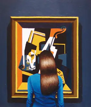 Gerard Boersma - Violin And Glass (Vrouw genietend van schilderij Juan Gris) kopen? Bied vanaf 400!