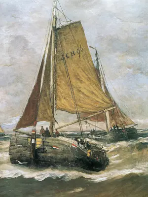 Hendrik Willem Mesdag - Zeilboot Scheveningen 96 affiche plus boek Magisch Panorama Mesdag kaufen? Bieten Sie von 35!