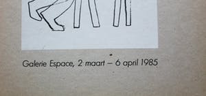 Klaas Gubbels - pen en potloodtekening in boek van galerie Espace + 3 catalogussen kopen? Bied vanaf 99!