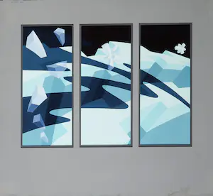 Hans Klaui - Acryl op board, Geometrische compositie in blauwtinten kaufen? Bieten Sie von 80!