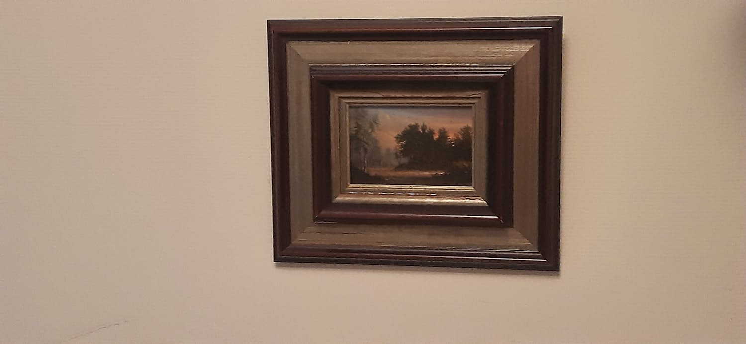 Andre Balyon - Gedetailleerd sfeervol olieverf boslandschapje kopen? Bied vanaf 90!