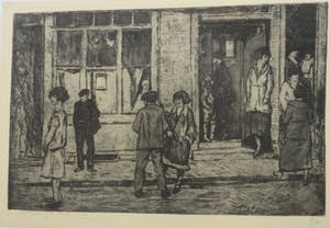 Albert Neuhuys - Stadsgezicht met figuren voor een Chinees kroegje. kopen? Bied vanaf 35!