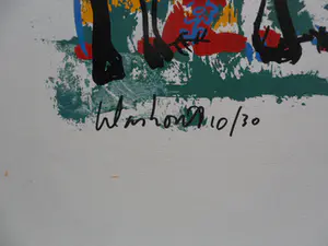 Peter Klashorst - Zeefdruk, titel. " schilderende koe ". kopen? Bied vanaf 35!