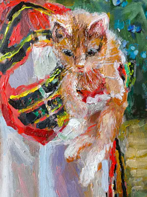 Vladimir Goussev - Portret van een meisje met een kitten kopen? Bied vanaf 400!