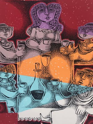 Pinchas Shaar - Lot van 2 Kleurenlitho's - "Jewish Holidays" - AP - Gesigneerd kopen? Bied vanaf 45!