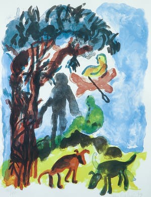 Jan Sierhuis - Litho, Zonder titel - Ingelijst kopen? Bied vanaf 35!