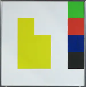 Otto Hamer - Twee werken op doek (op paneel)/ Abstract-geometrische composities kopen? Bied vanaf 150!