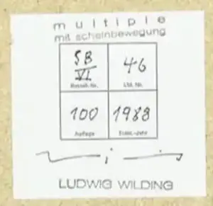 Ludwig Wilding - Ingelijste zeefdruk: Multiple mit Scheinbewegung- 1988 kaufen? Bieten Sie von 450!