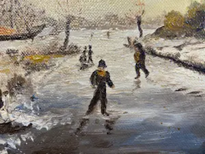 Niet of onleesbaar gesigneerd - schaatsen op de sloot kopen? Bied vanaf 1!