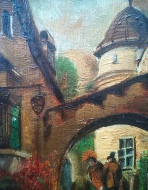 Niet of onleesbaar gesigneerd - Klassiek stadstafereel (in stijl: Hollandse school) kopen? Bied vanaf 10!