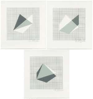H.D. Schrader - drie zeefdrukken: Geometrische Composities I, II en III verkocht voor € 49!