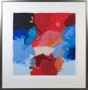 Henk van Vessem - Zeefdruk, Verlangen naar ... II - Ingelijst verkocht voor € 35!