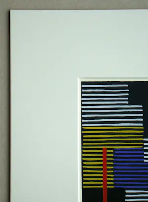 Adolf Fleischmann - Abstracte compositie - 1952 - Sjabloon in gouachekleuren kopen? Bied vanaf 120!