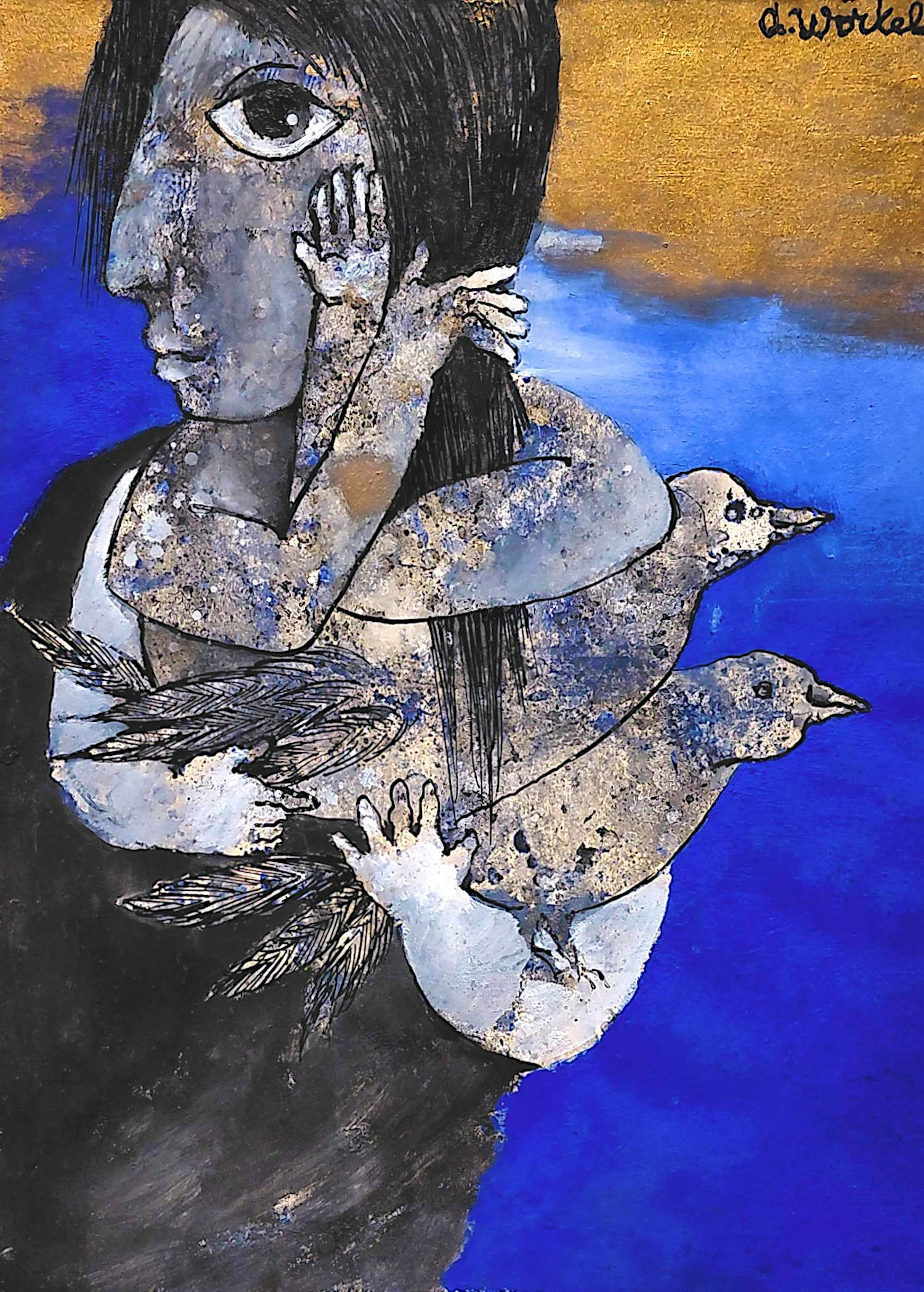 Ans Wortel - Die vogels wil vangen verzamelt enkel veren, gouache kopen? Bied vanaf 195!