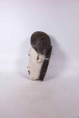 Punu - Hout, Wit feestmasker kopen? Bied vanaf 1!