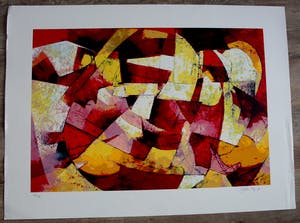 John Noy - Zeefdruk: geometrische compositie kopen? Bied vanaf 45!