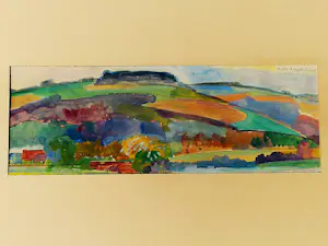 Buy Dirk Breed - Twee (2) expressionistische aquarellen "landschappen" 1x gesigneerd? Bid from 20!