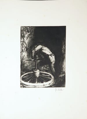 Jan Budding - Pieter Bijwaard e.a, map met 10 etsen van diverse kunstenaars kopen? Bied vanaf 200!