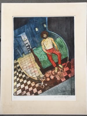 Jan Leenknegt - Ingekleurde ets 'In de zulzekestraat nr 11' kopen? Bied vanaf 100!