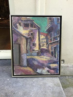 Jan Harmannus Lambeck - C4784-25, Doorkijkje door een straatje kopen? Bied vanaf 150!