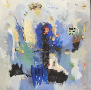 Ans Bakker - van der Pluijm - Groot Schilderij gemengde techniek, zonder titel, gesigneerd en ingelijst kopen? Bied vanaf 350!