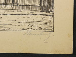 Marius Johannes Janssen - Ets, Dordrecht + Onbekend, twee etsen van Rotterdam kopen? Bied vanaf 1!