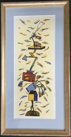 Hans Wap - "Nieuwe woning" (2007) | zeefdruk in nieuwstaat - ingelijst kopen? Bied vanaf 45!