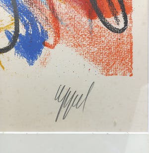 Karel Appel - Figuren, litho (mooi ingelijst, groot) kopen? Bied vanaf 600!