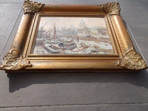 Martin van Waning - De Thames in de winter kopen? Bied vanaf 175!