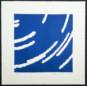 Ton van Summeren - Houtsnede, Abstract Blauw kopen? Bied vanaf 1!